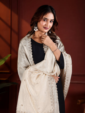 Dyeable Shimmer Tissue Silk Dupatta - Noore Charm