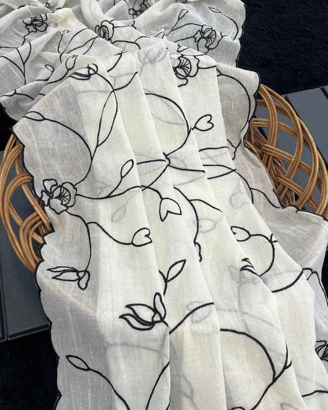 Dyeable Cotton Mulmul White Dupatta - Nayab Rukh