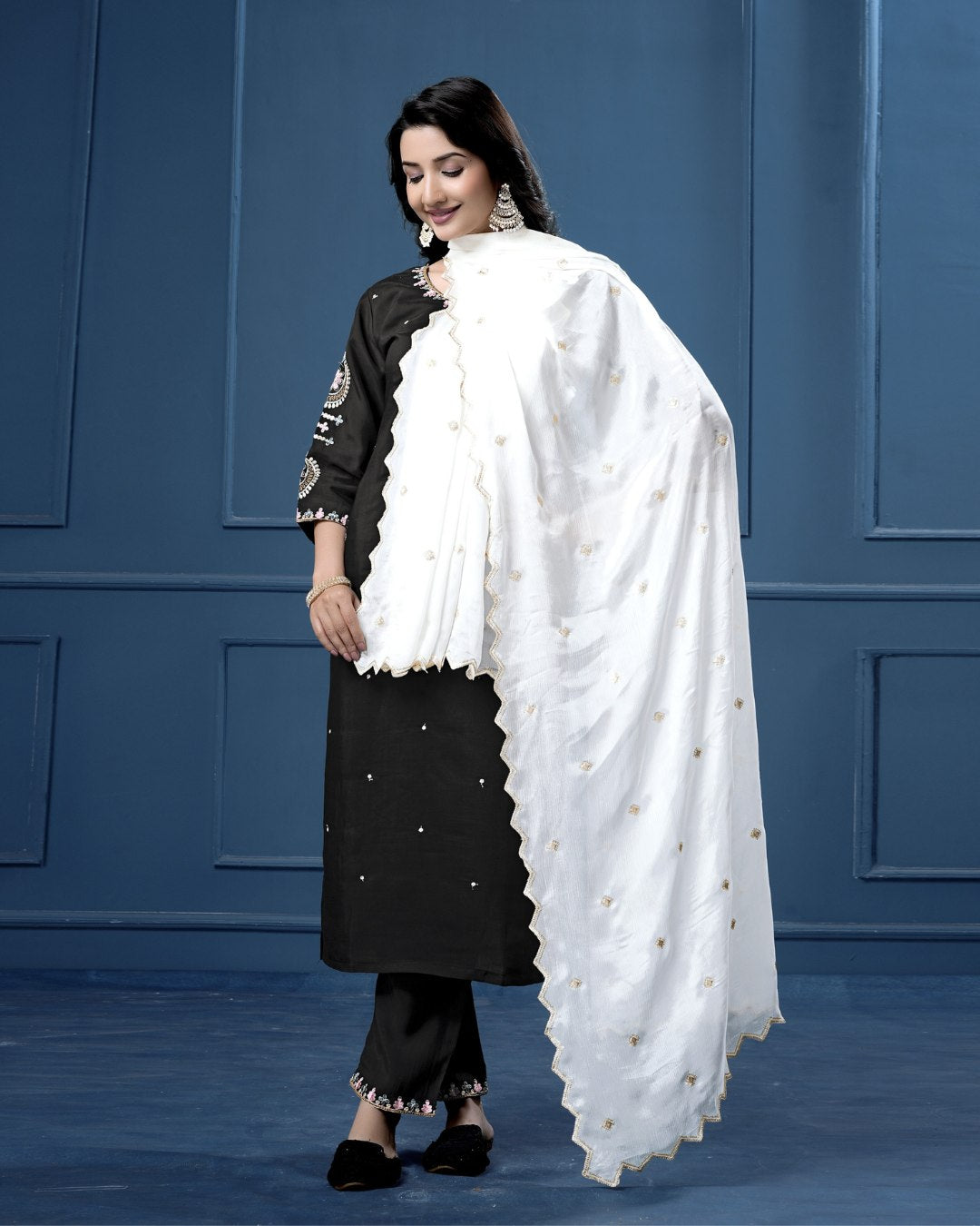Dyeable Pure Chinon Dupatta - Majestic Crest