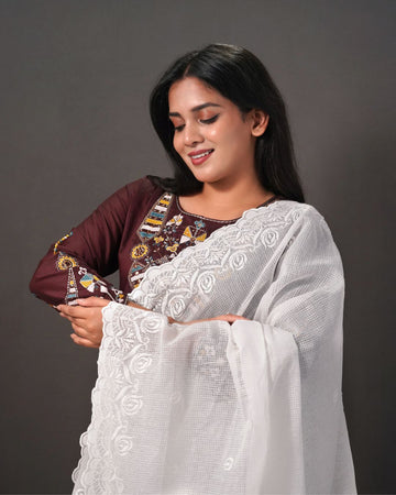 Dyeable Pure Kota Cotton Dupatta — Pearl Roses