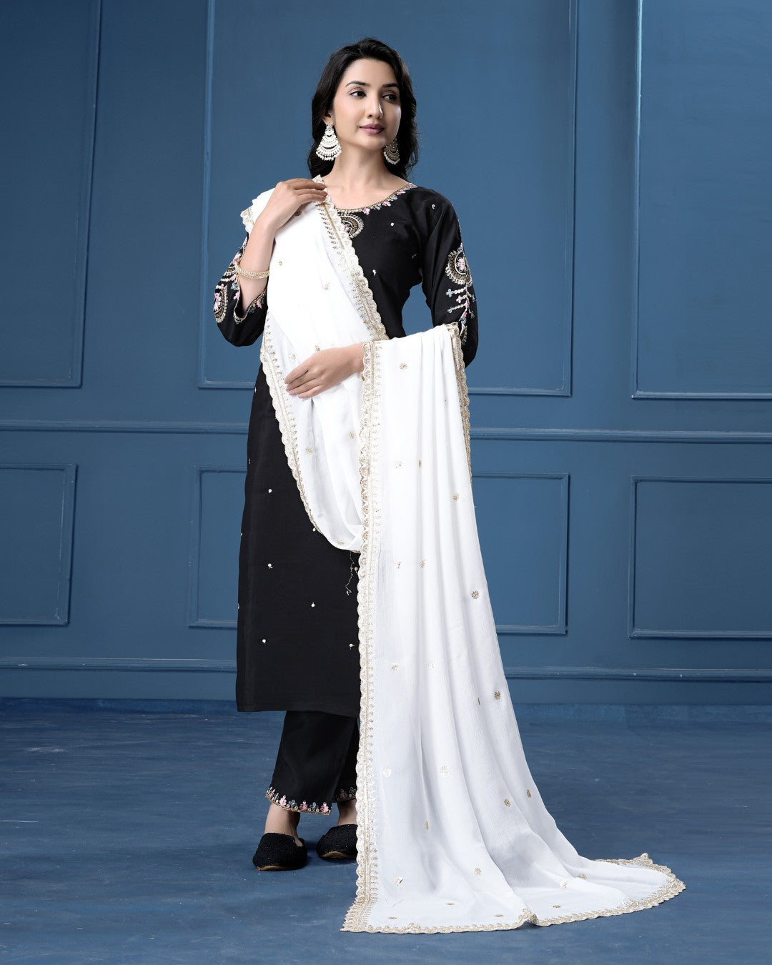 Dyeable Pure Chinon Dupatta - Filigree Grace
