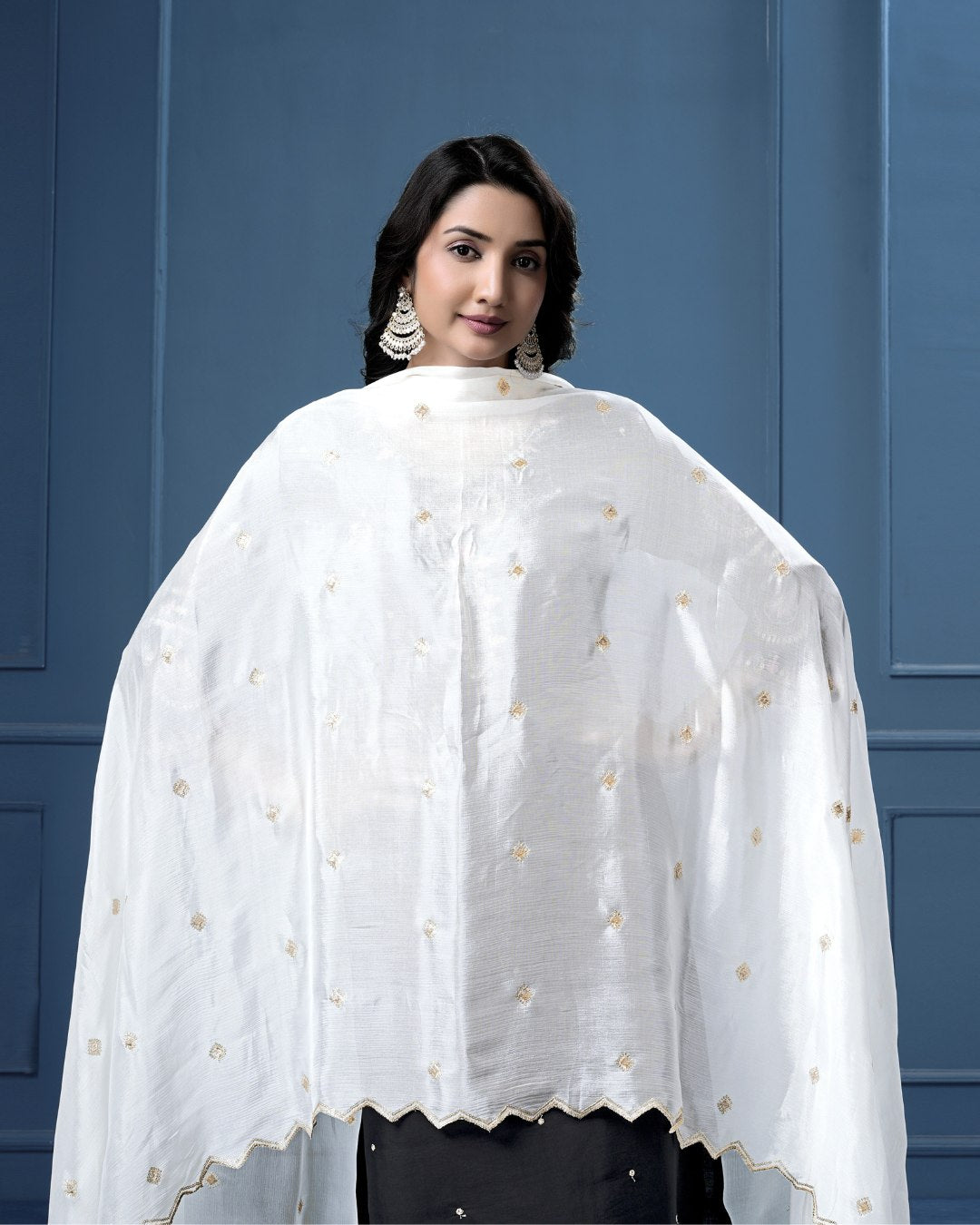 Dyeable Pure Chinon Dupatta - Majestic Crest