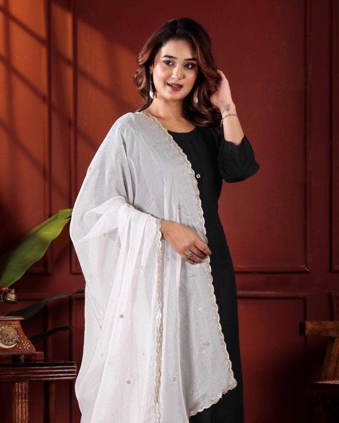 Dyeable Pure Organza Dupatta - Rajsi Saaj