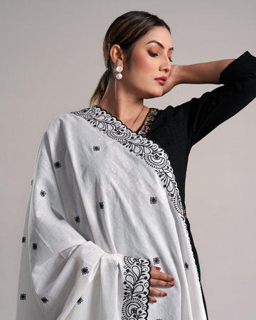 Dyeable Cotton Mulmul Dupatta — Flora Contour