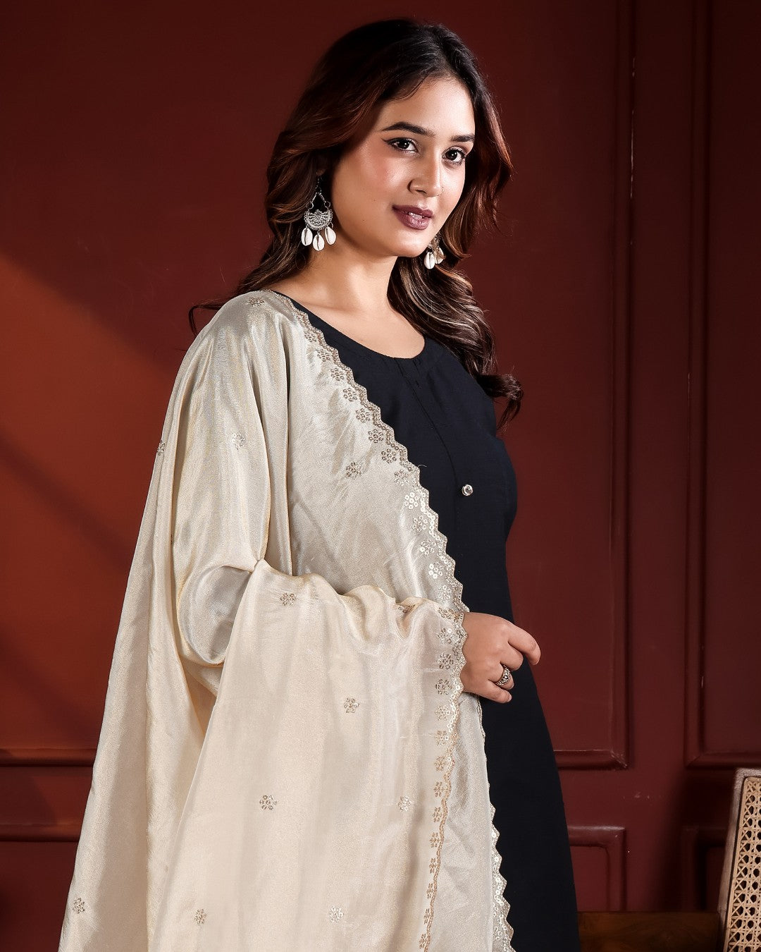 Dyeable Shimmer Tissue Silk Dupatta - Noore Charm