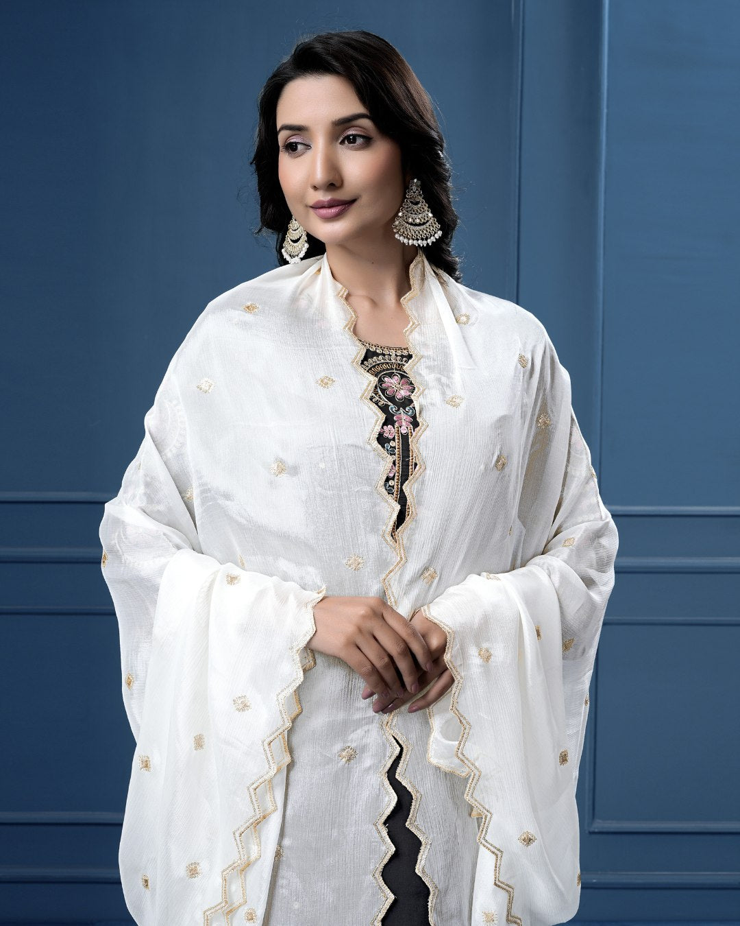 Dyeable Pure Chinon Dupatta - Majestic Crest