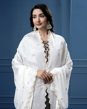 Dyeable Pure Chinon Dupatta - Majestic Crest