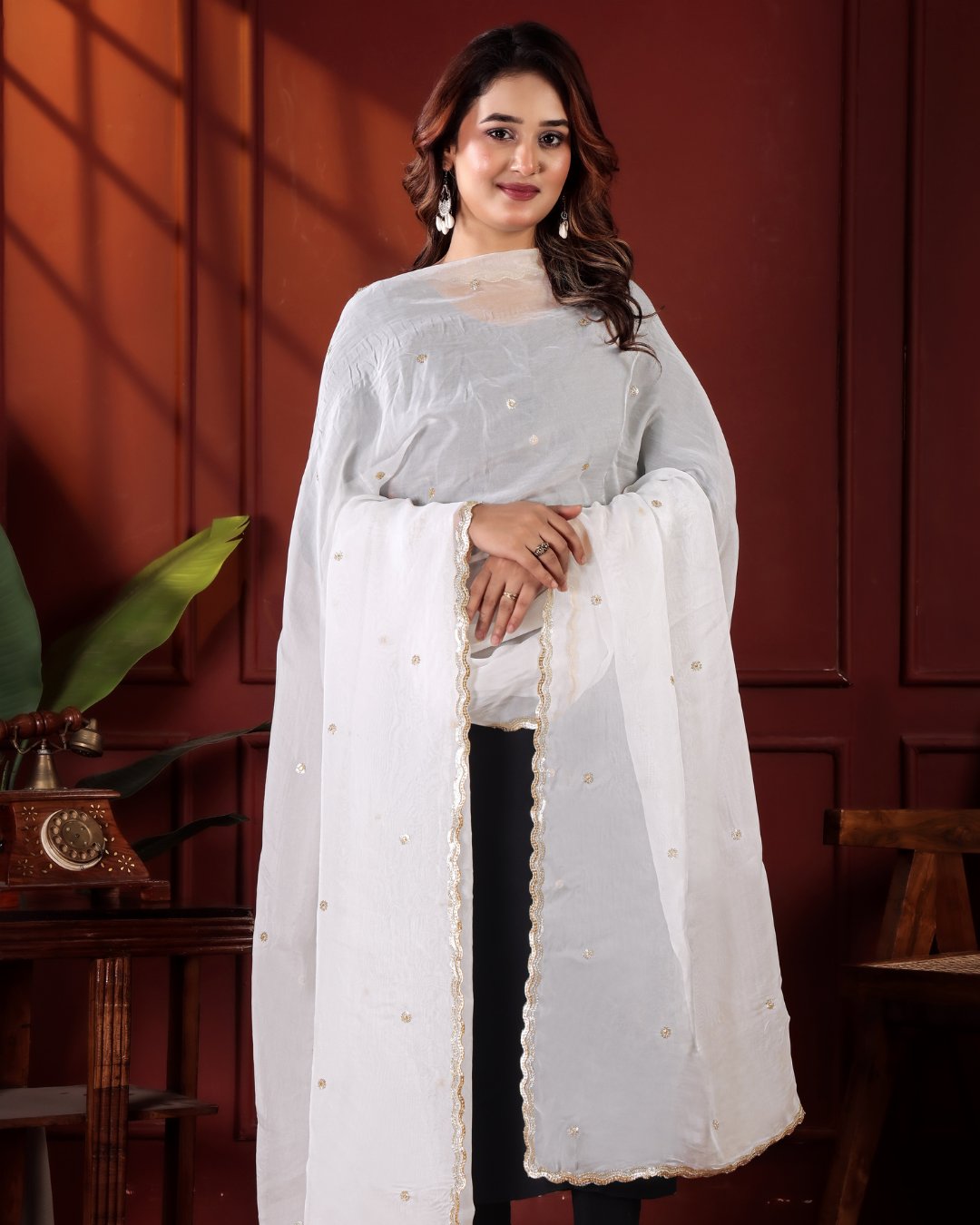 Dyeable Pure Organza Dupatta - Rajsi Saaj