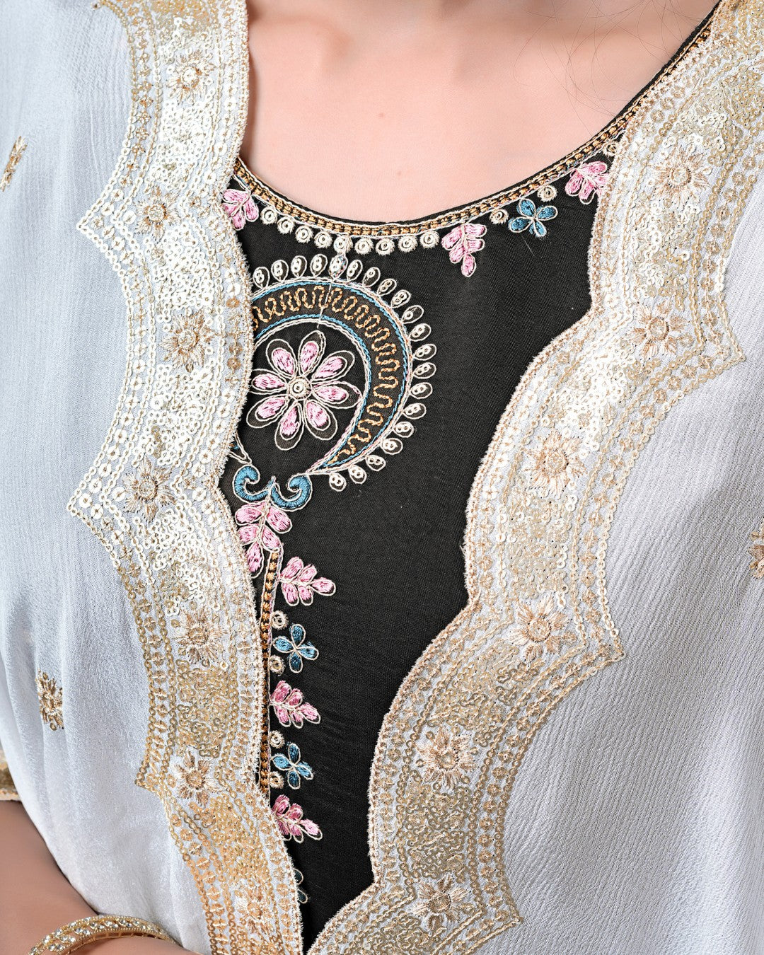 Dyeable Pure Chinon Dupatta - Ornate Contour