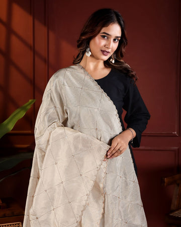 Dyeable Shimmer Tissue Silk Dupatta - Nazakat Zari