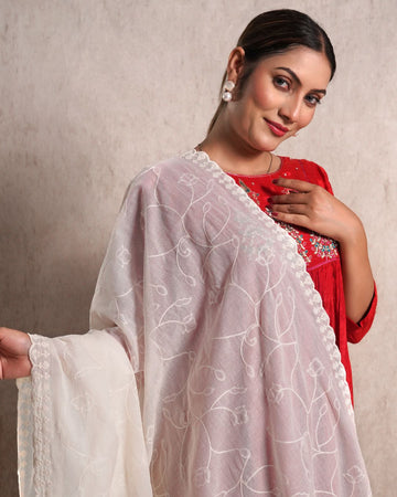 Dyeable Cotton Mulmul Dupatta - Classy Twirl