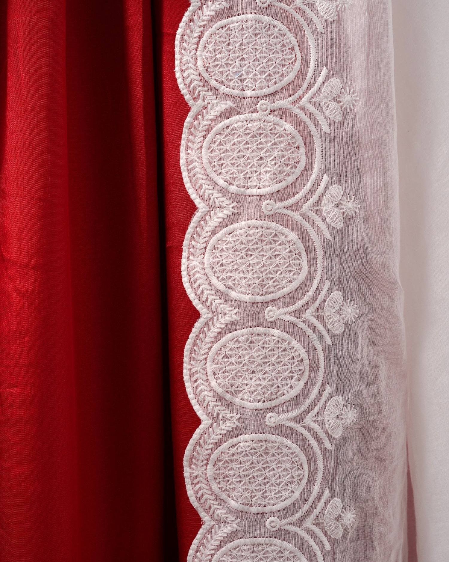 Dyeable Cotton Mulmul Dupatta - Signature Border
