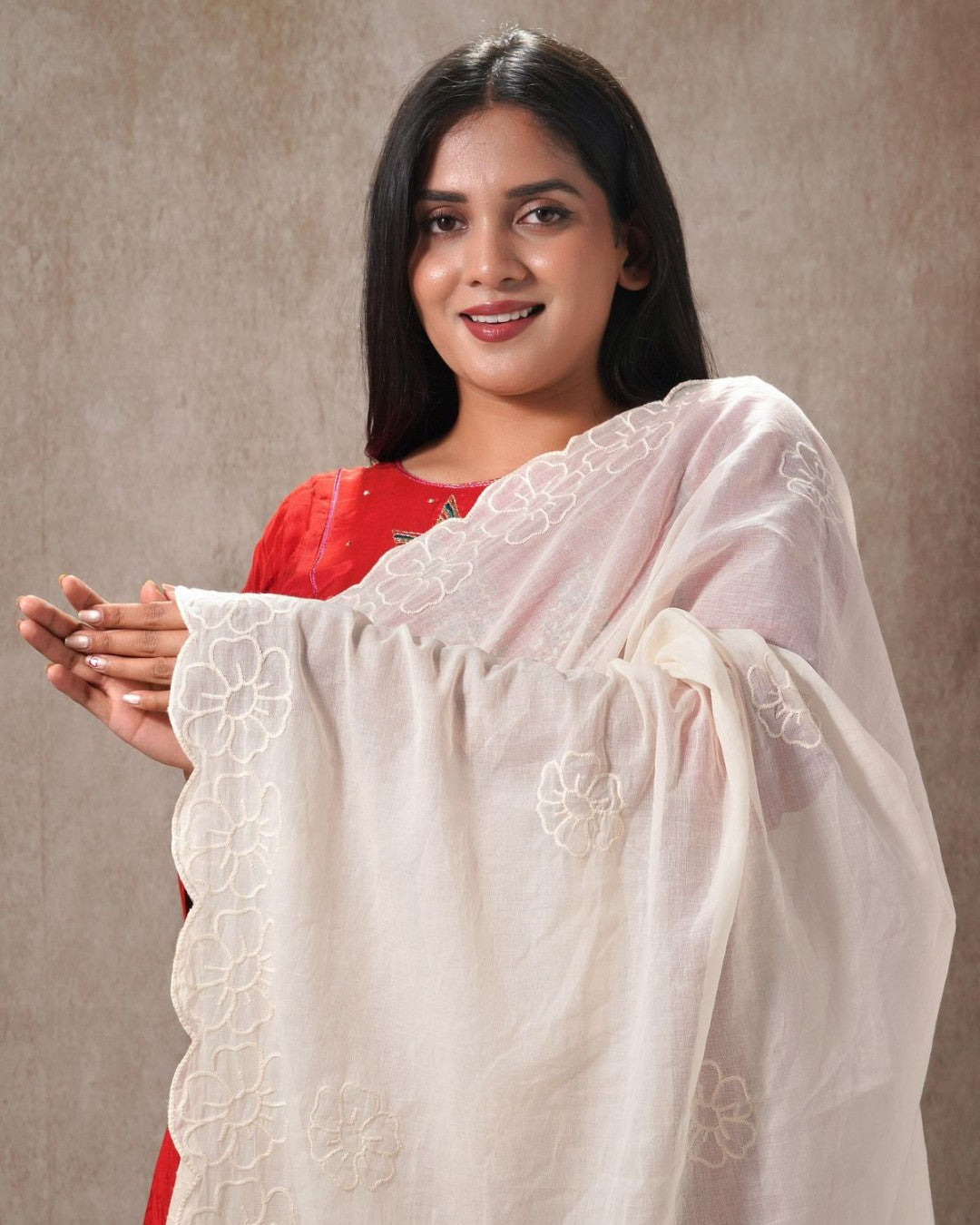 Dyeable Cotton Mulmul Dupatta — Gulzar Edge 1