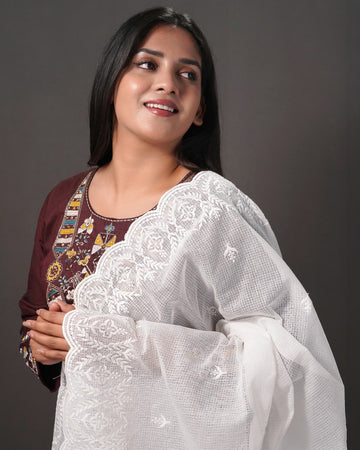 Dyeable Pure Kota Cotton Dupatta — Heritage Arch 1