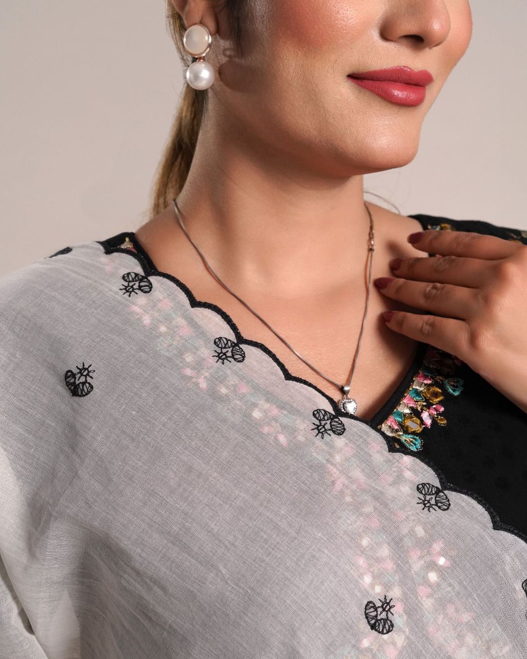 Dyeable Cotton Mulmul Dupatta - Dotted Charm